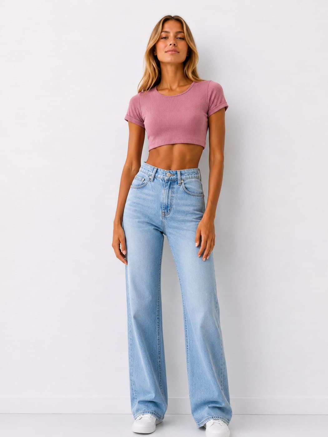 Folded Sleeve Top - Purple