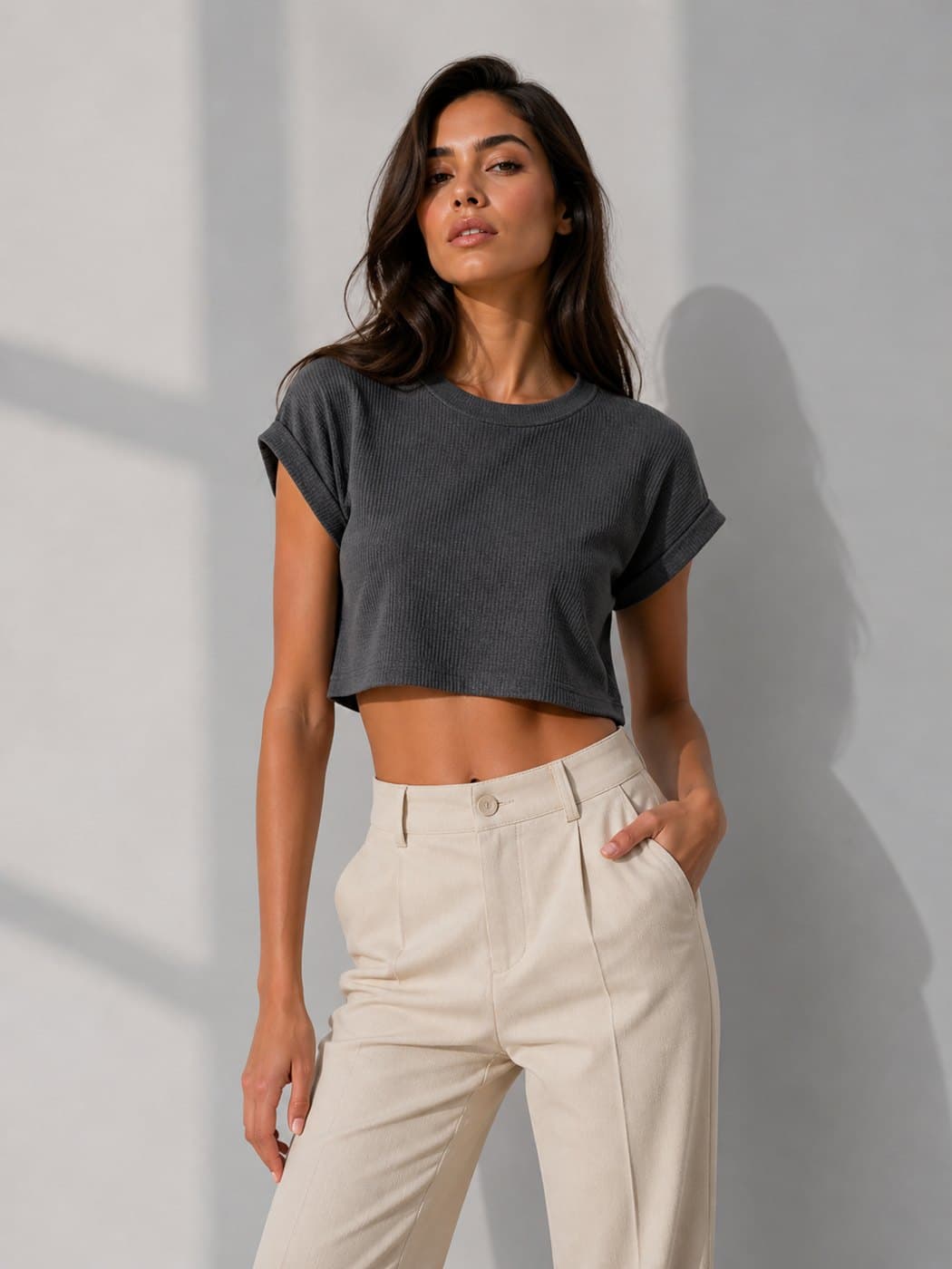Basic Crop Top - Dark Gray