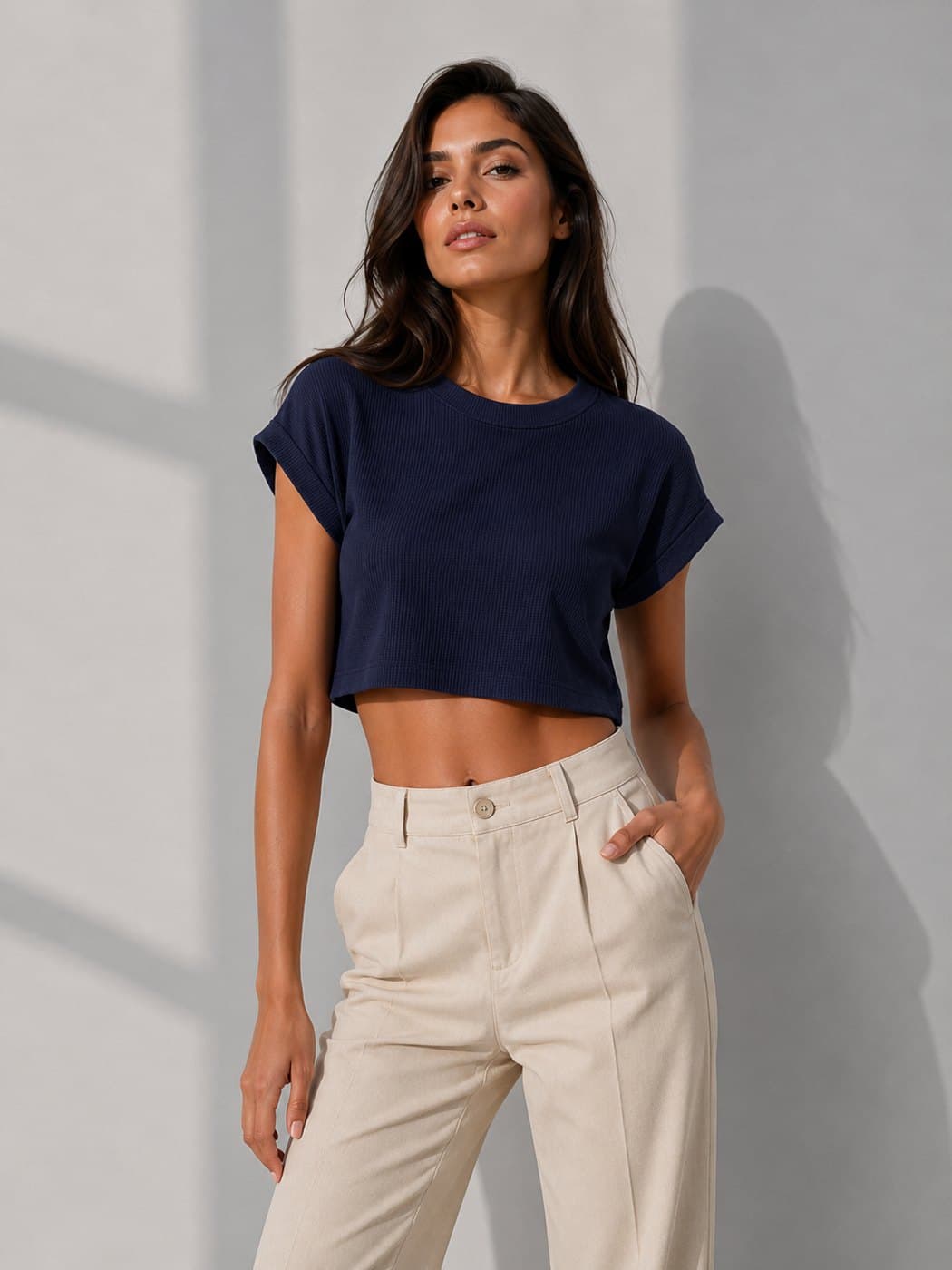 Basic Crop Top - Navy