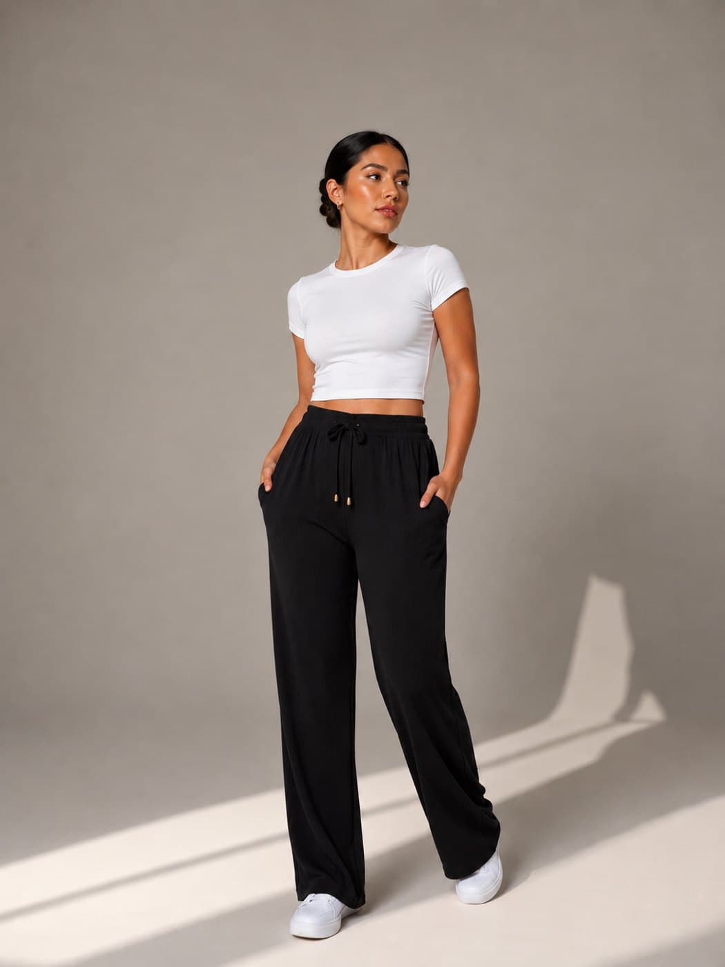 Rib Trousers - Black