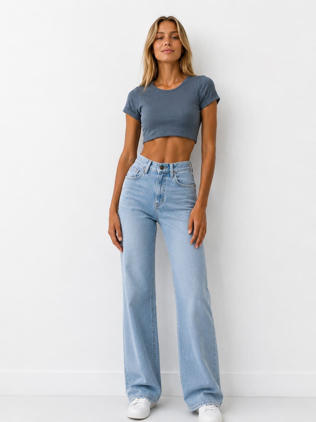 Folded Sleeve Top - Royal Blue