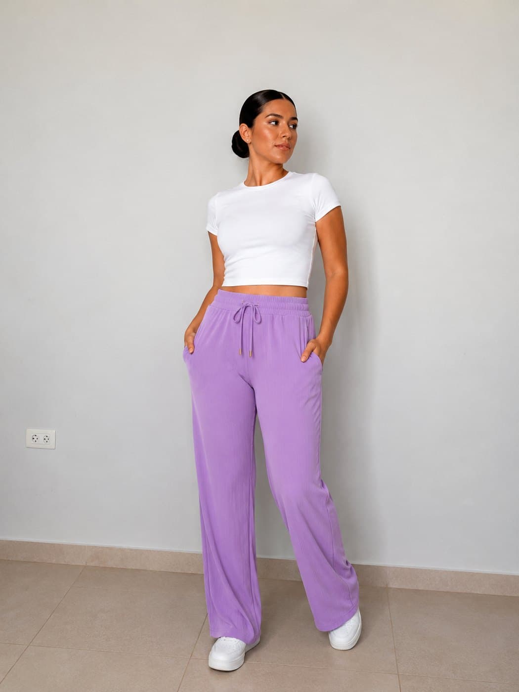 Rib Trousers - Baby Lilac