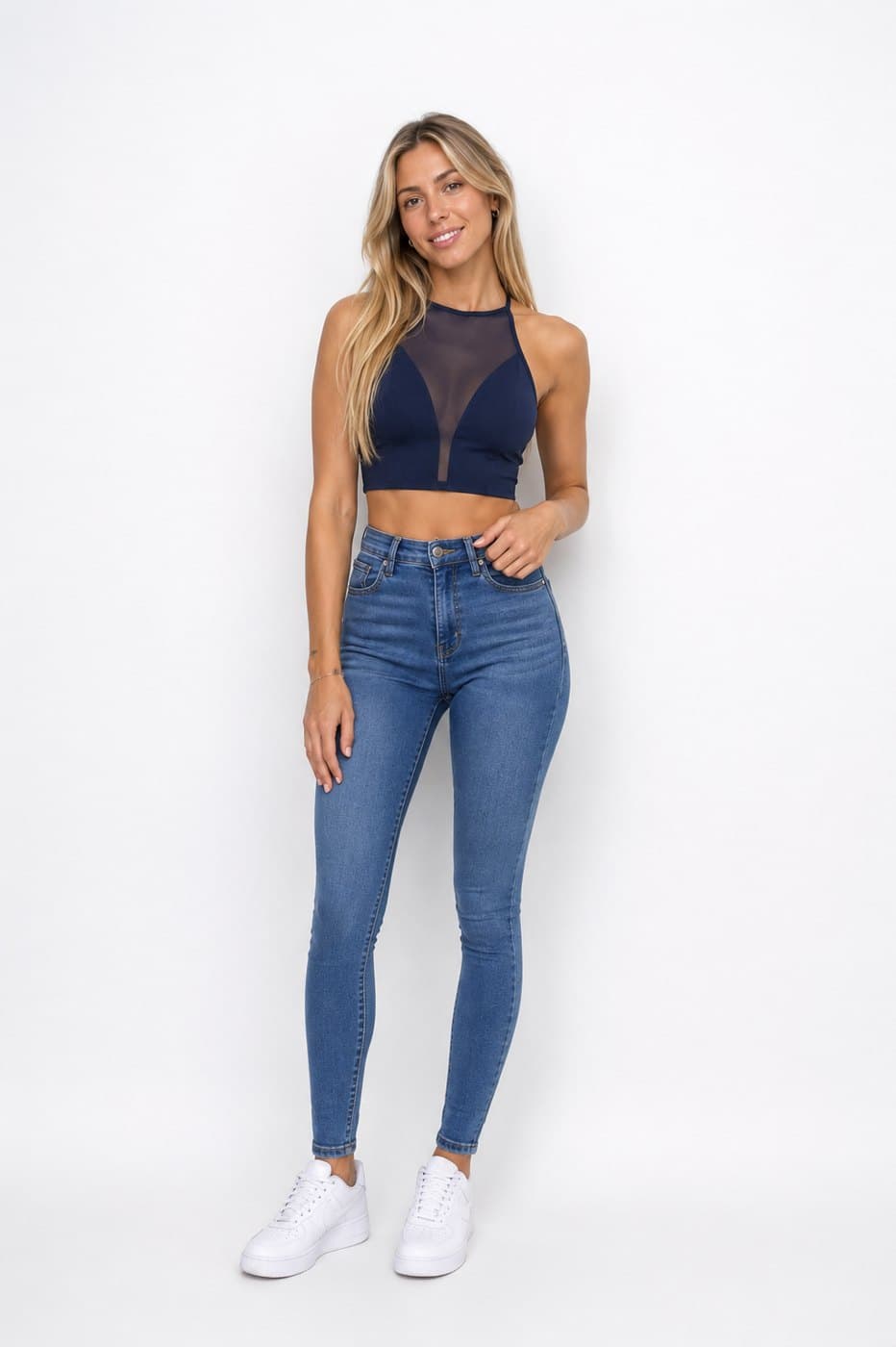 Mesh Top - Navy