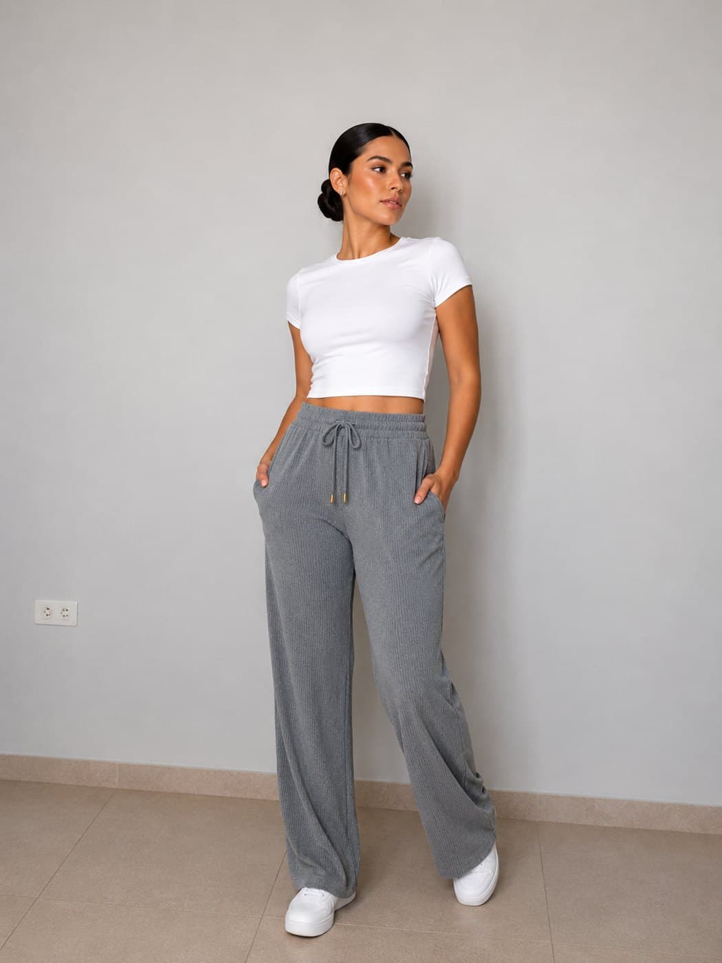 Rib Trousers - Heather Gray