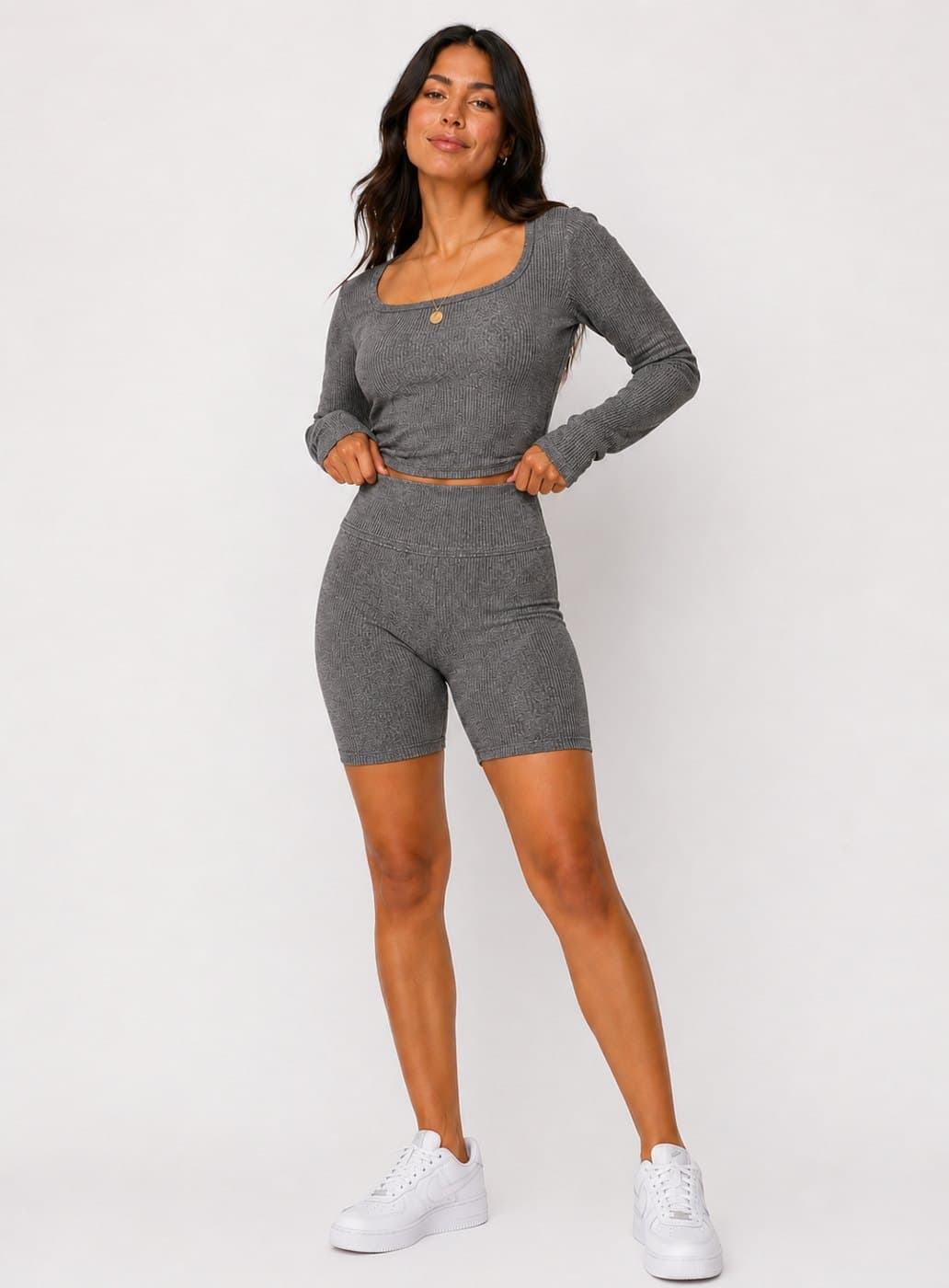 Arena Biker Shorts - Heather Gray