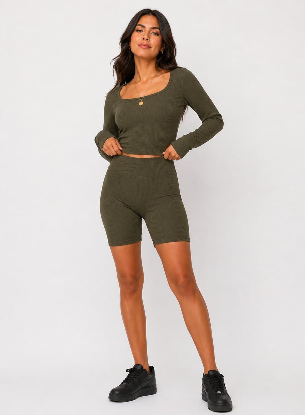 Arena Biker Shorts - Military Green