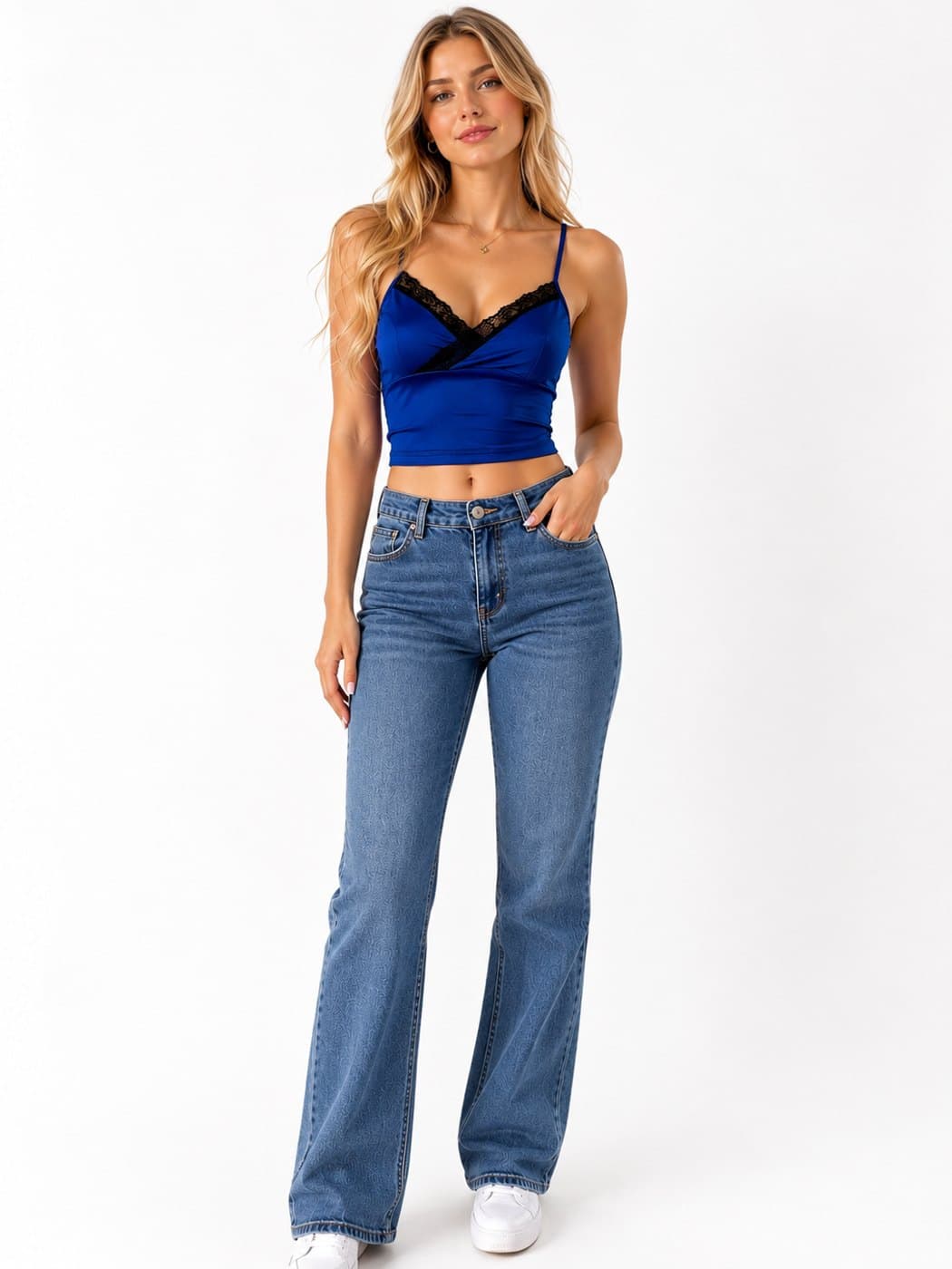 Animal Print Top - Electric Blue