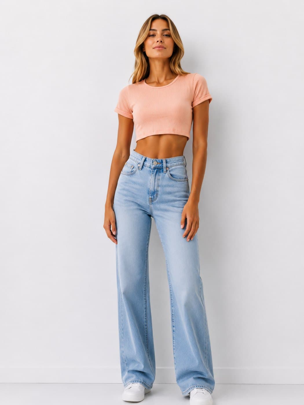 Folded Sleeve Top - Melon