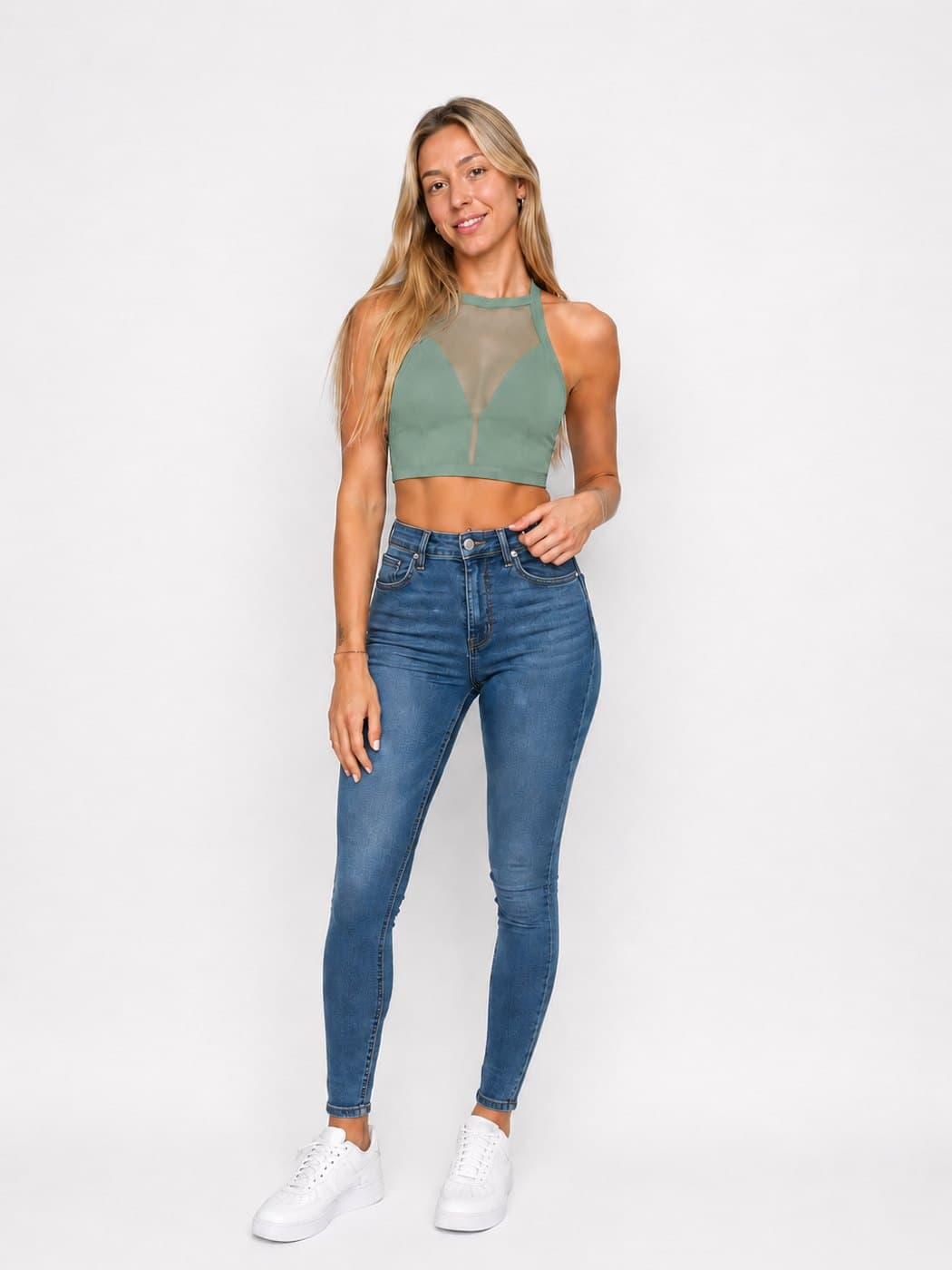 Mesh Top - Jade Green