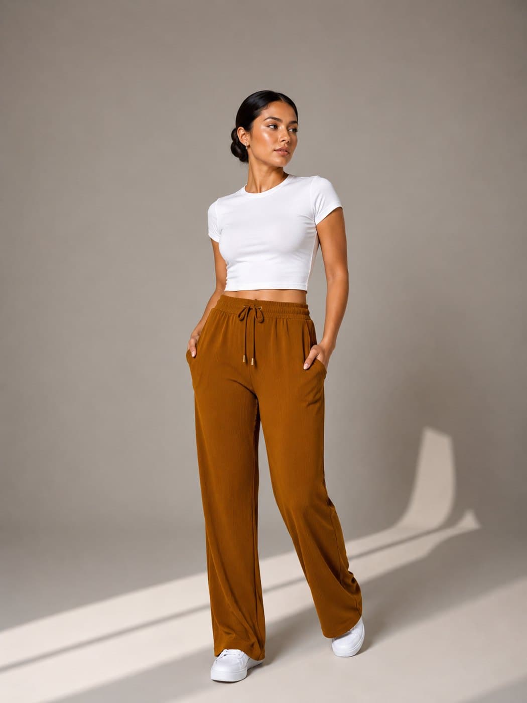 Rib Trousers - Camel