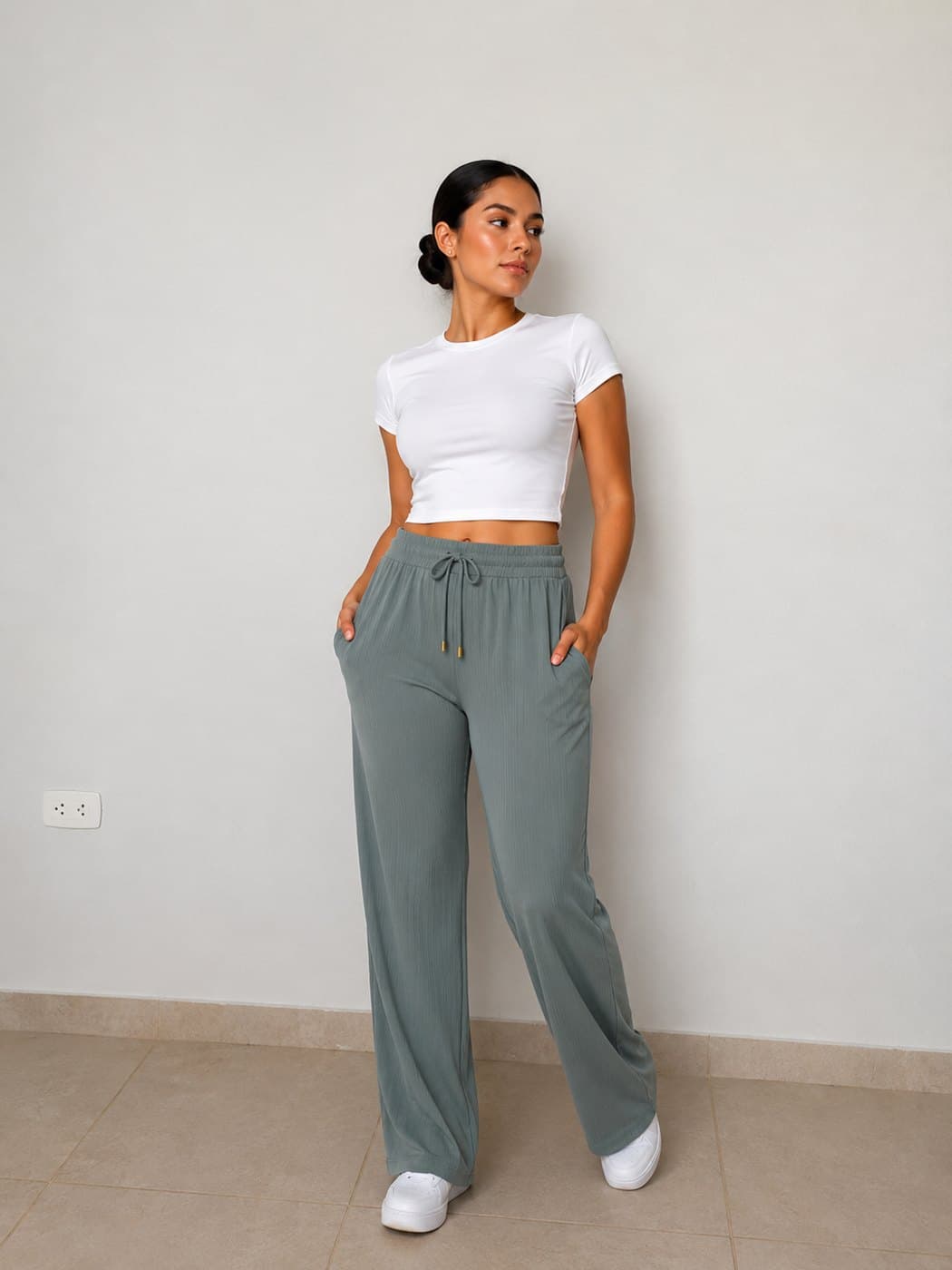 Rib Trousers - Cement Gray