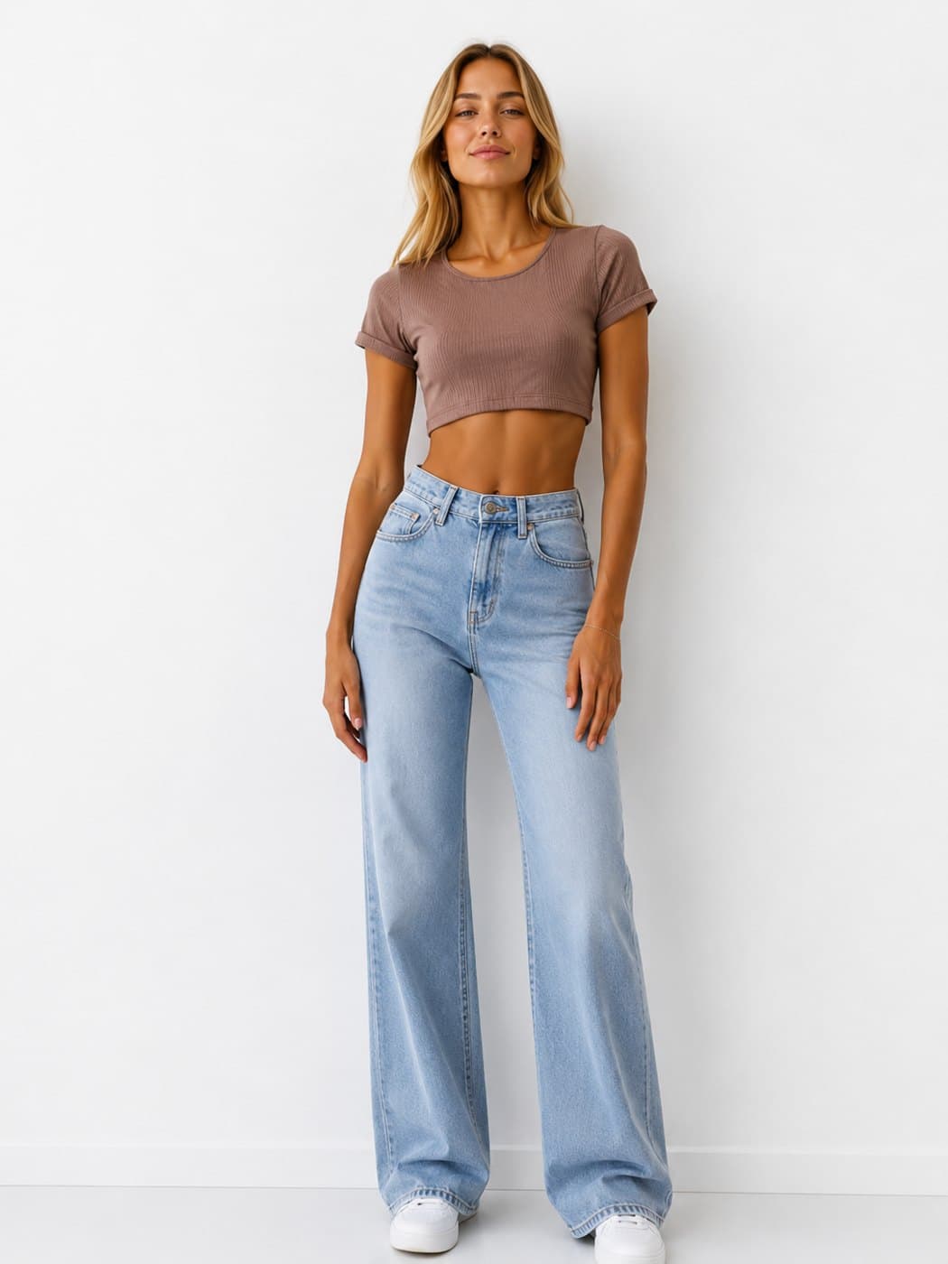 Folded Sleeve Top - Cocoa