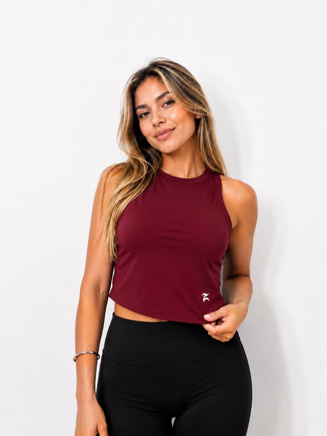 Viviri Basic Embroidered Top - Wine