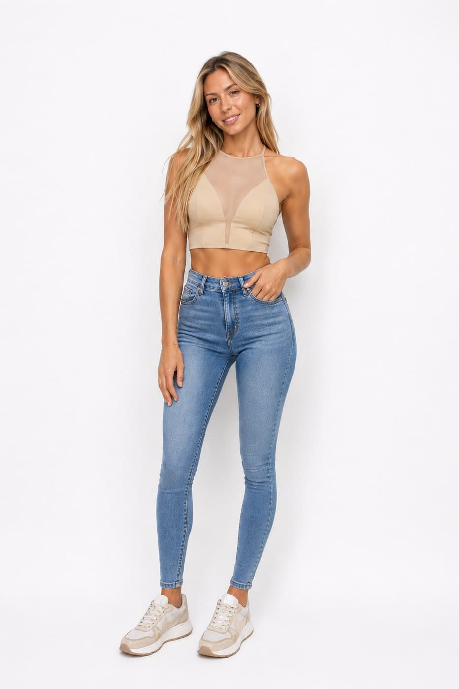 Mesh Top - Beige
